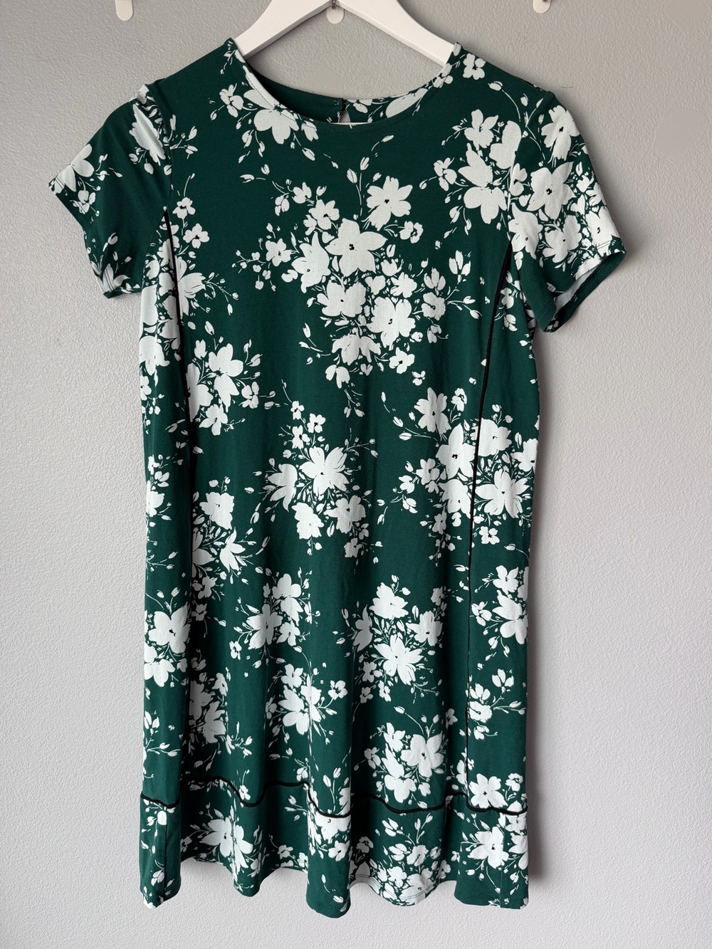J. Jill green white floral short sleeve knee length dress Women’s sz XS